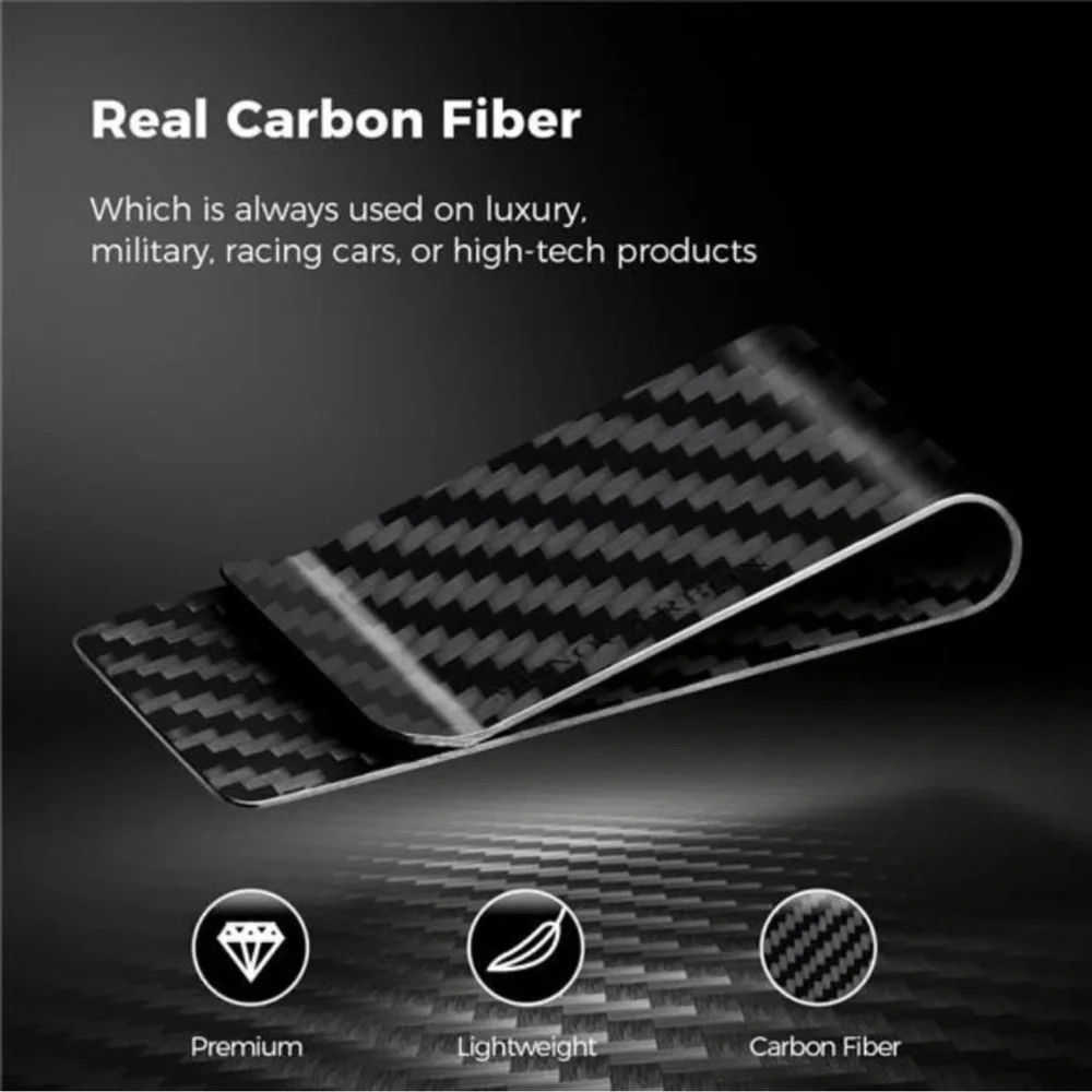Carbon Fiber Money Clip for Cash and Credit Cards Money Holder Clip